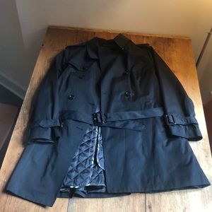 London Fog Heritage Black Double Breasted Trench